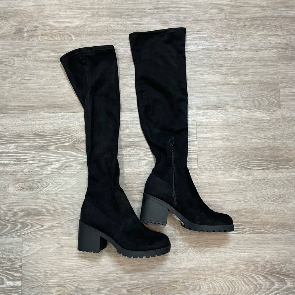 Dirty Laundry Linzy Black Faux Suede Over the Knee Boots